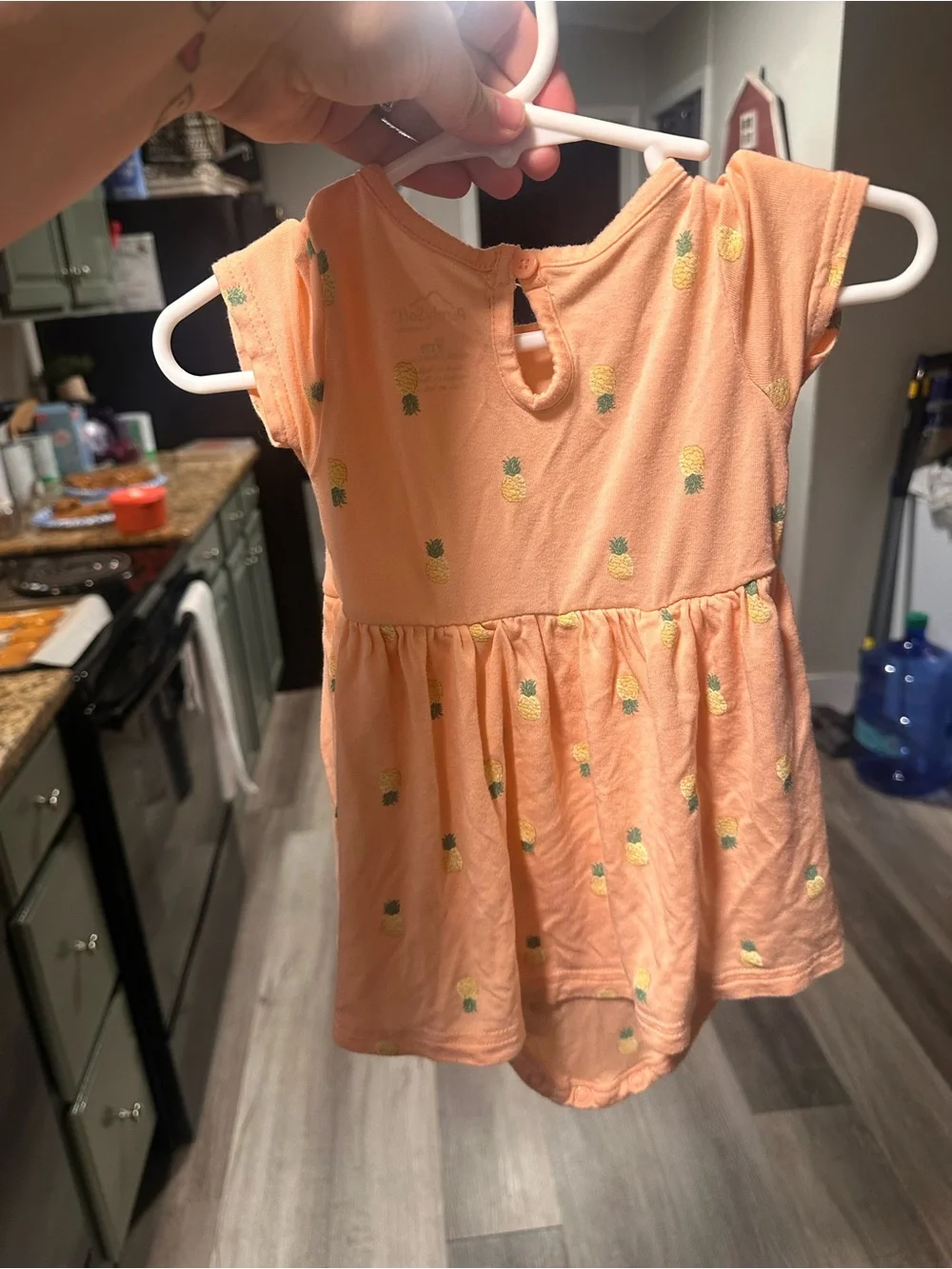 Carter's Peach Pineapple-Print Casual Dress